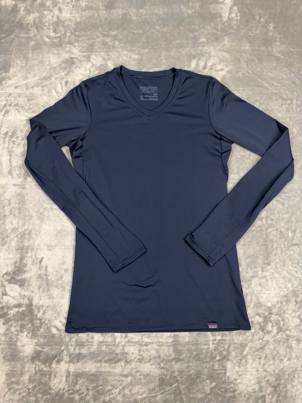 Patagonia Navy Daily Capilene Baselayer Long-Sleeve V-Neck Women's Top